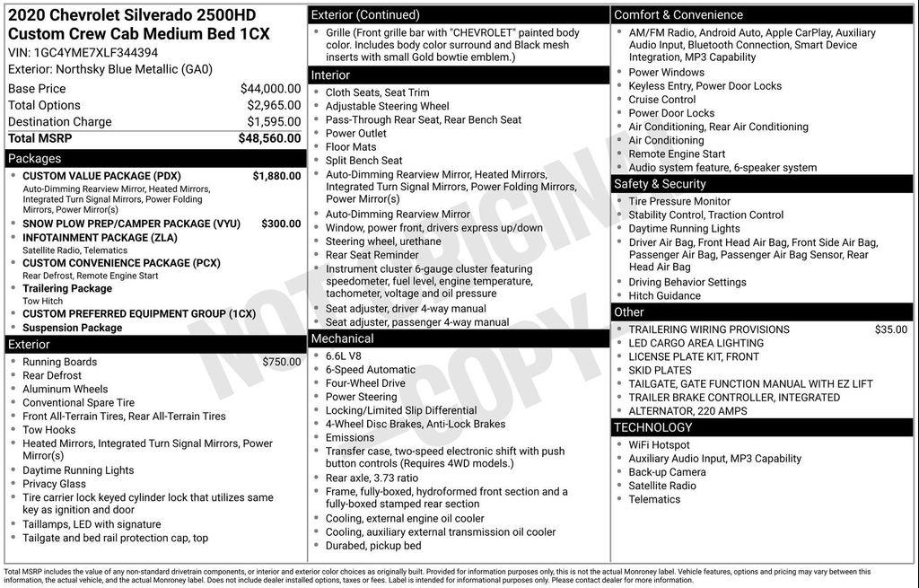 used 2020 Chevrolet Silverado 2500 car, priced at $35,313