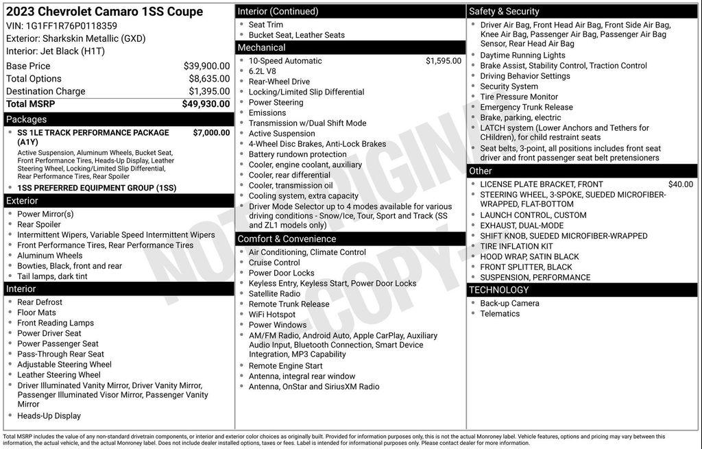 used 2023 Chevrolet Camaro car, priced at $41,999