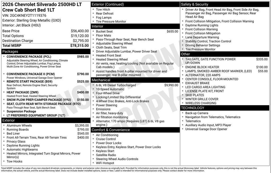 new 2026 Chevrolet Silverado 2500 car, priced at $69,315