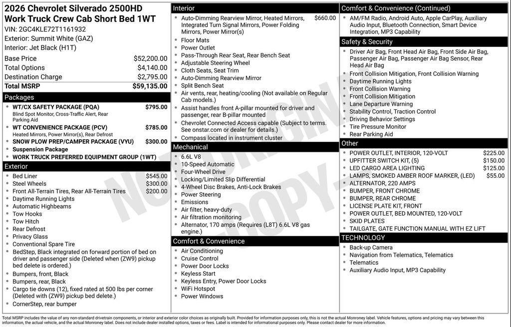 new 2026 Chevrolet Silverado 2500 car, priced at $54,877