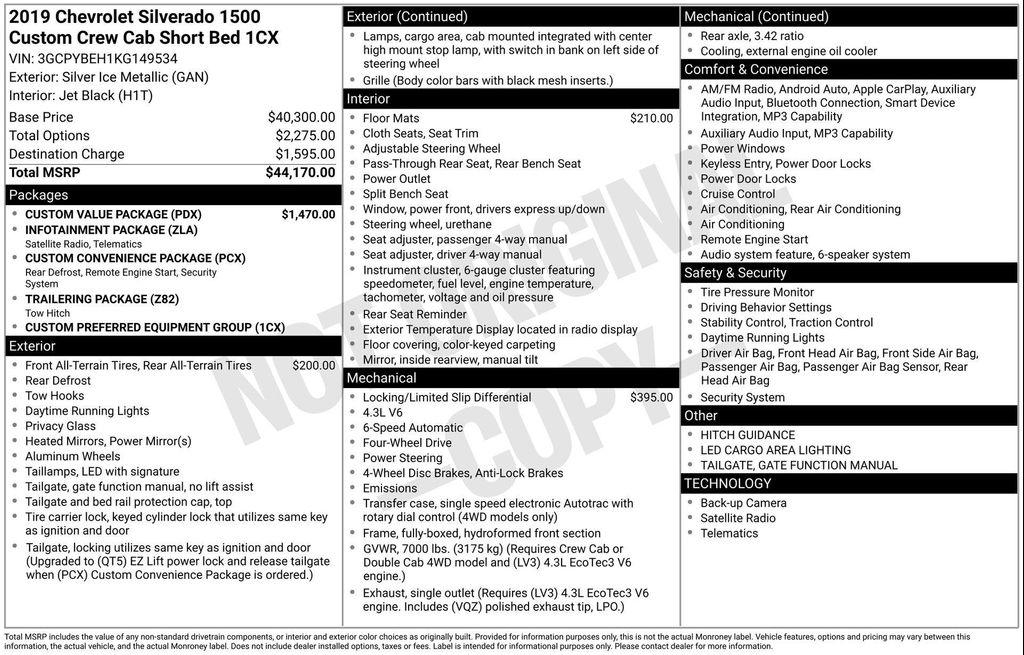 used 2019 Chevrolet Silverado 1500 car, priced at $26,813