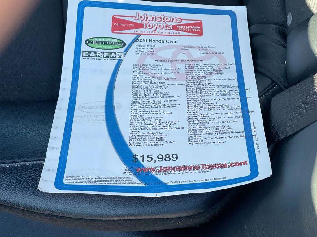 used 2020 Honda Civic car, priced at $15,989