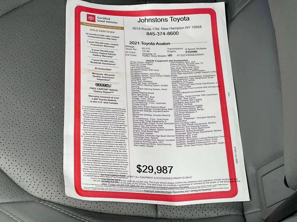 used 2021 Toyota Avalon car, priced at $28,497