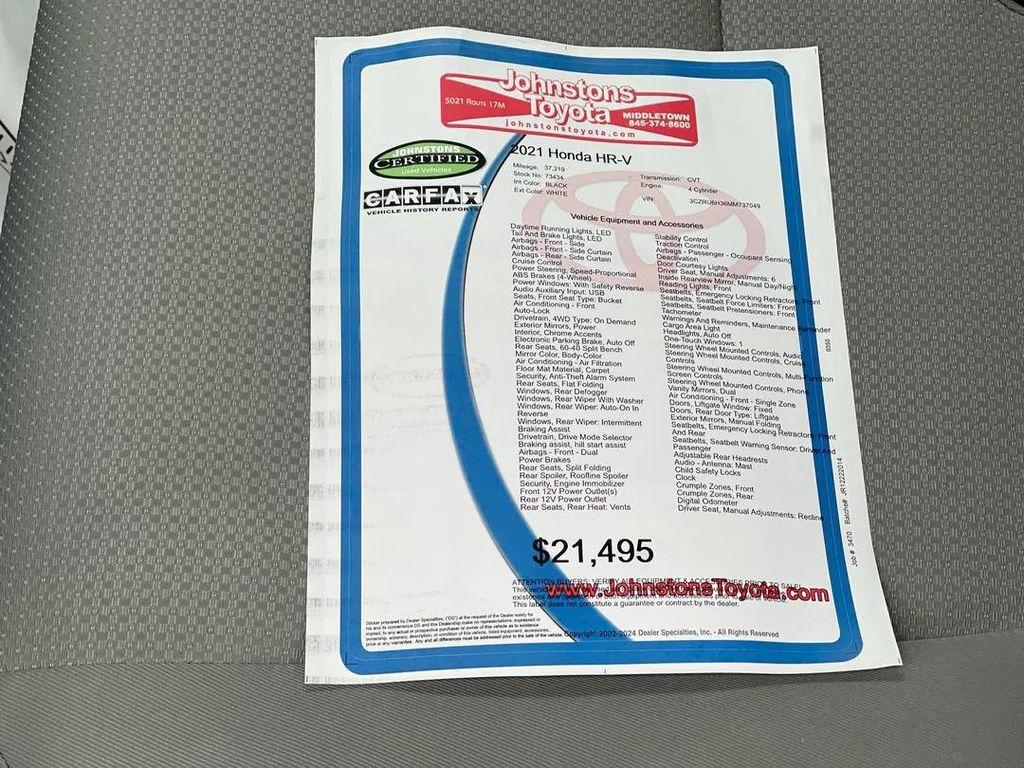 used 2021 Honda HR-V car, priced at $21,495