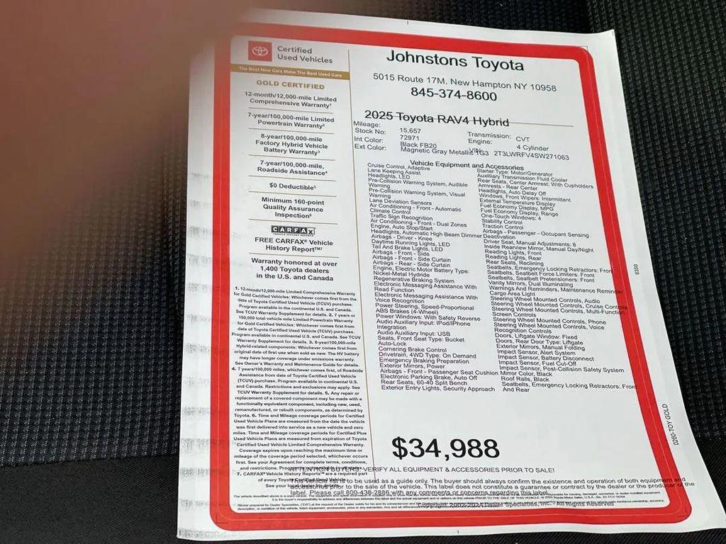 used 2025 Toyota RAV4 Hybrid car, priced at $33,595