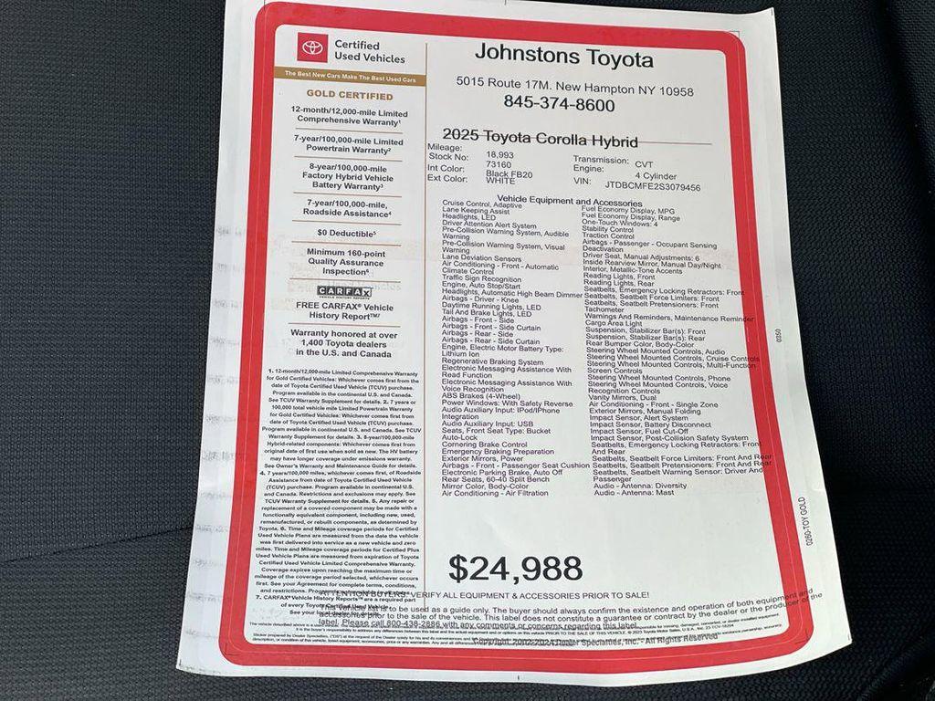 used 2025 Toyota Corolla Hybrid car, priced at $23,995