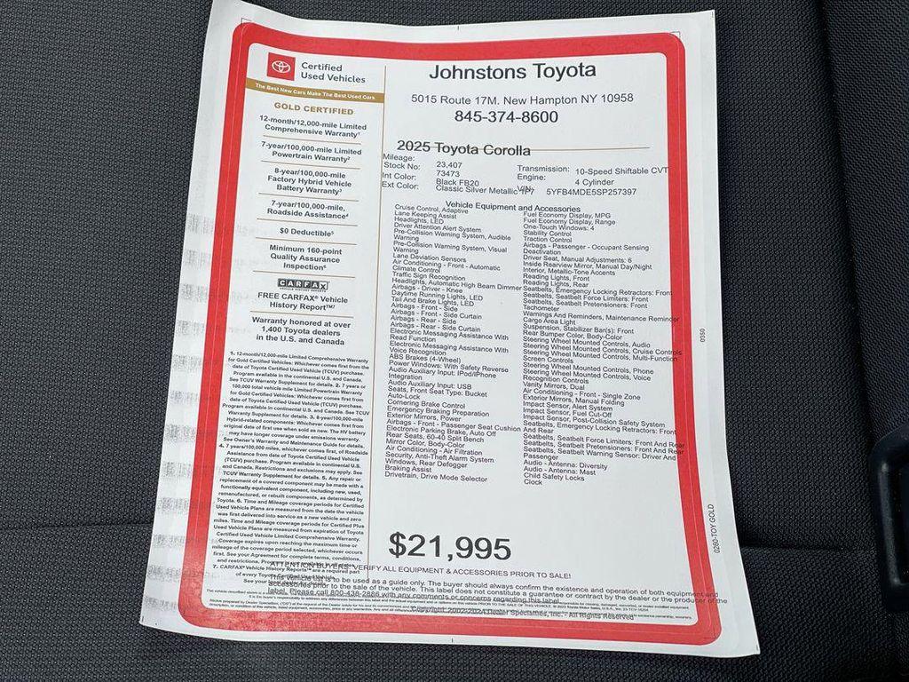 used 2025 Toyota Corolla car, priced at $21,995