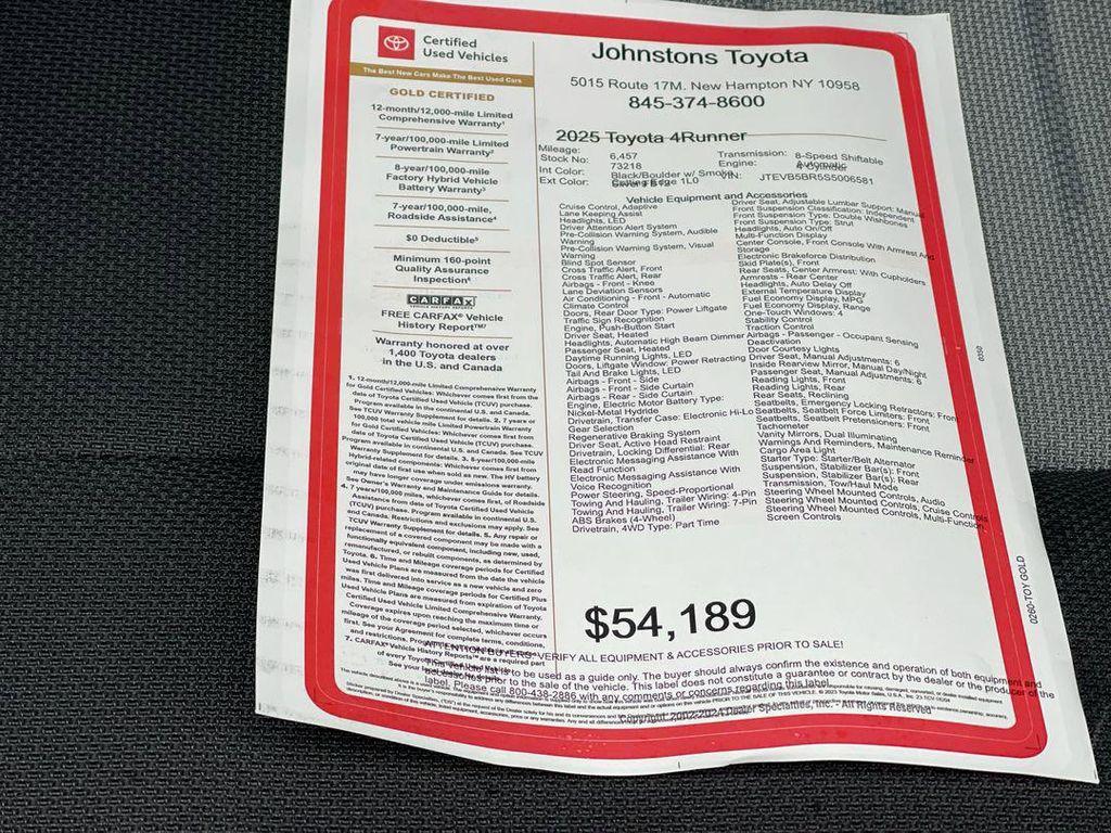 used 2025 Toyota 4Runner car, priced at $54,189