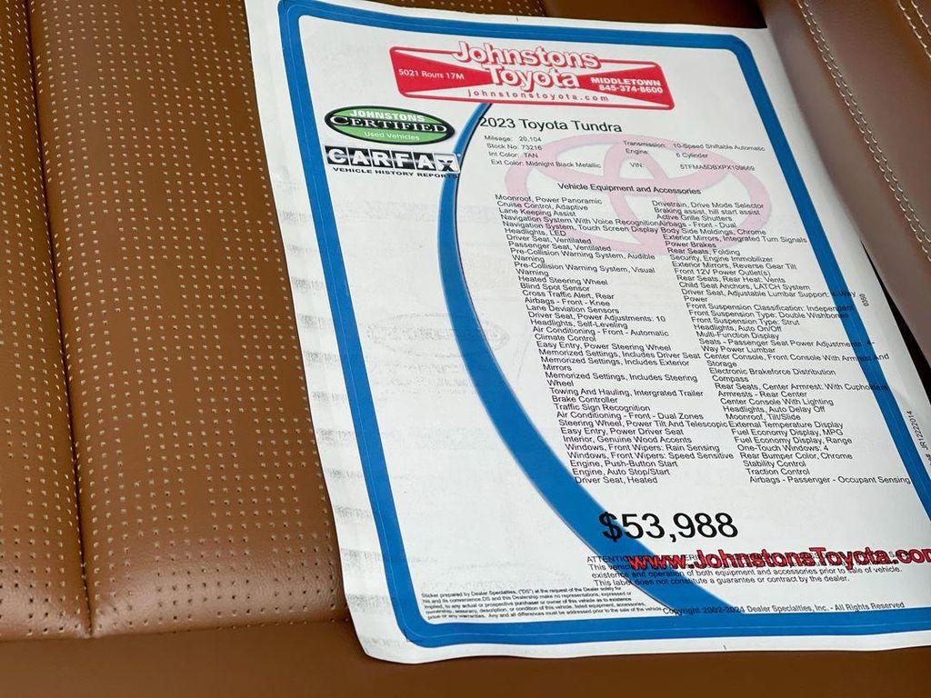 used 2023 Toyota Tundra car, priced at $53,988