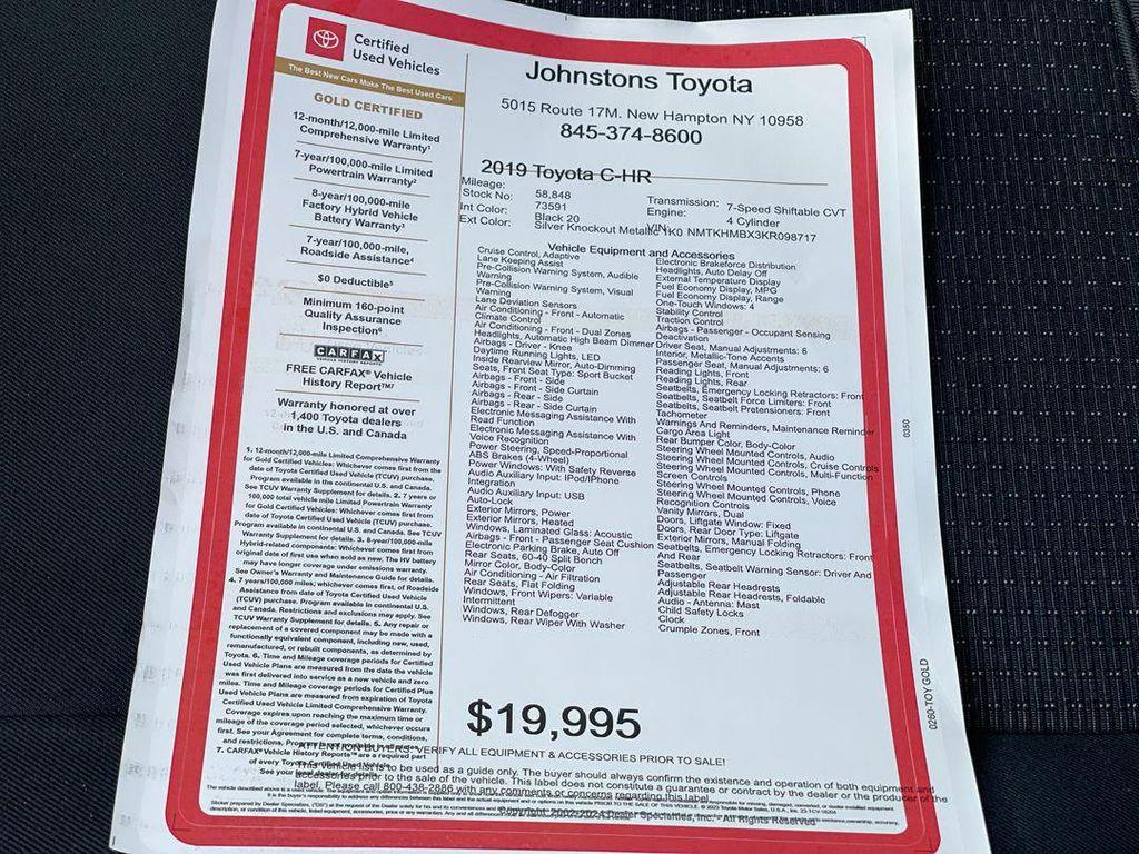 used 2019 Toyota C-HR car, priced at $19,995