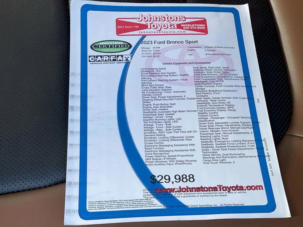 used 2023 Ford Bronco Sport car, priced at $29,988