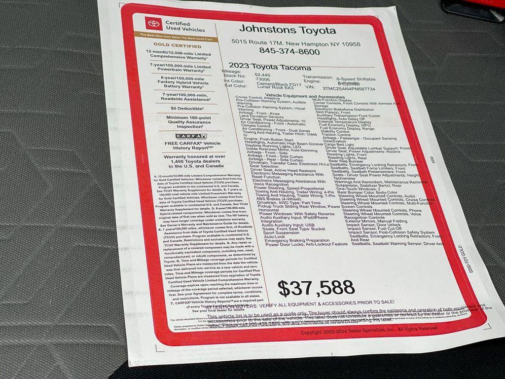 used 2023 Toyota Tacoma car, priced at $36,485