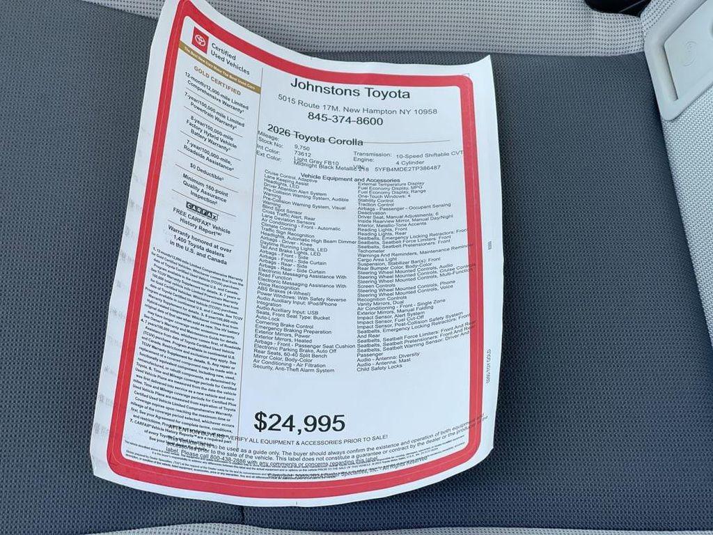 used 2026 Toyota Corolla car, priced at $24,995