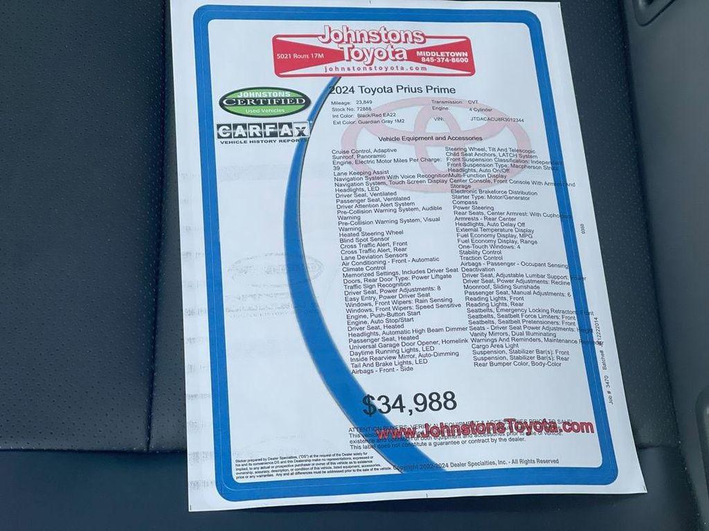used 2024 Toyota Prius Prime car, priced at $32,897