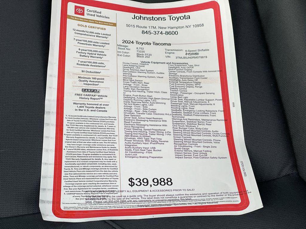 used 2024 Toyota Tacoma car, priced at $39,988