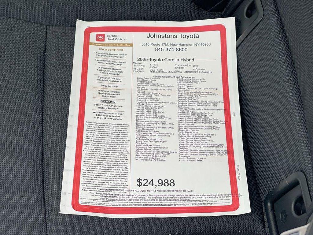 used 2025 Toyota Corolla Hybrid car, priced at $23,995