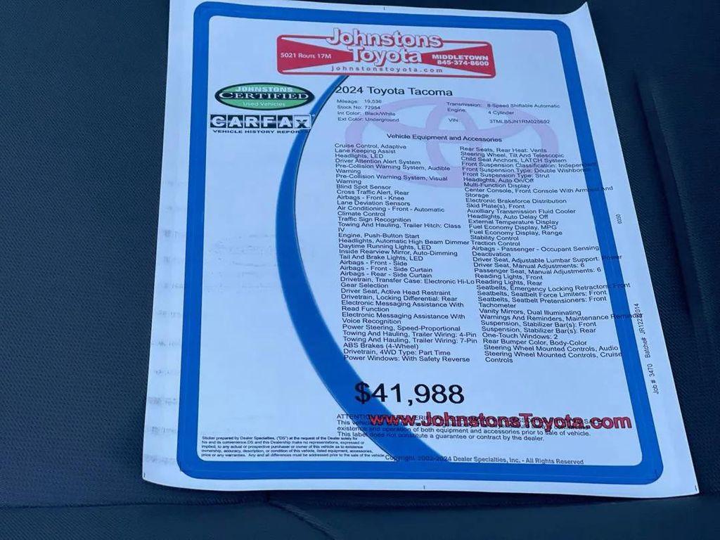 used 2024 Toyota Tacoma car, priced at $40,987