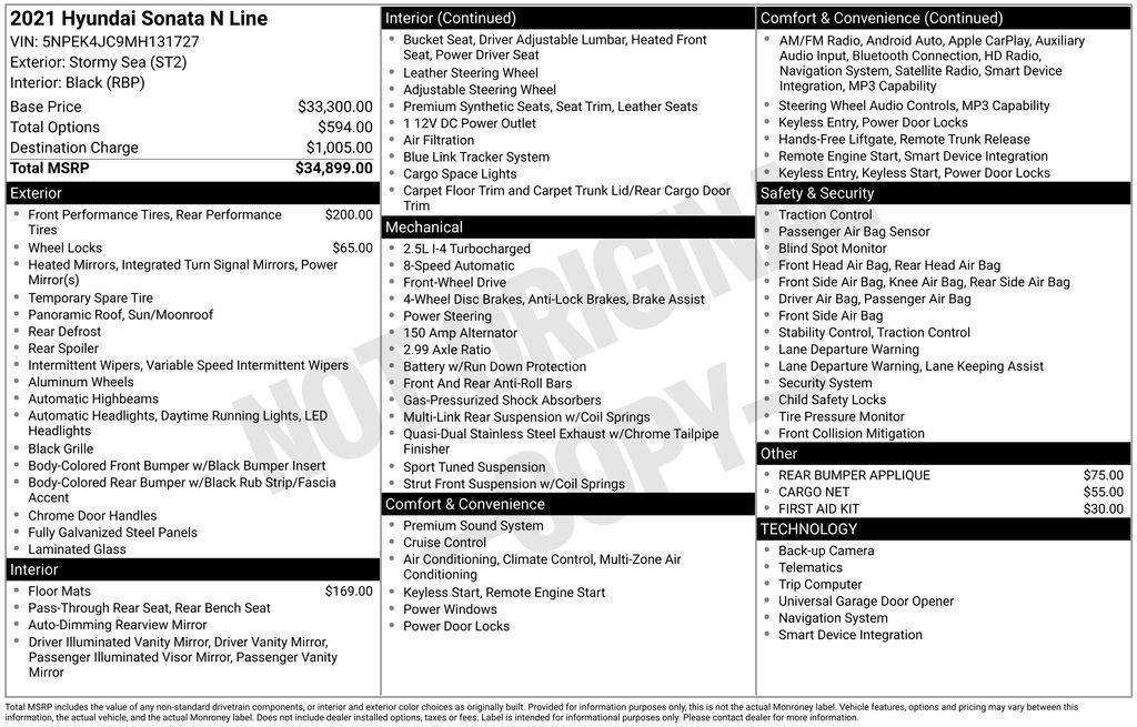 used 2021 Hyundai Sonata car, priced at $19,295