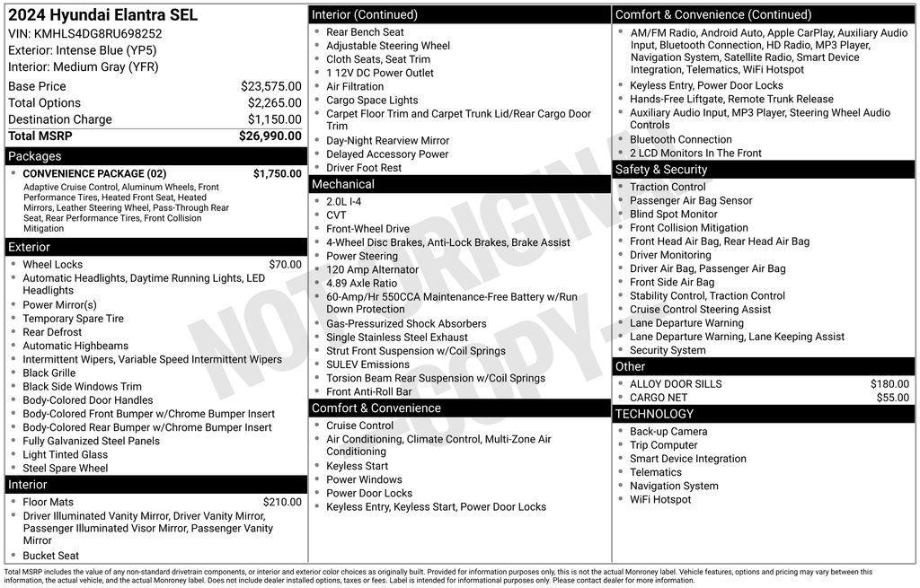 used 2024 Hyundai Elantra car, priced at $18,995