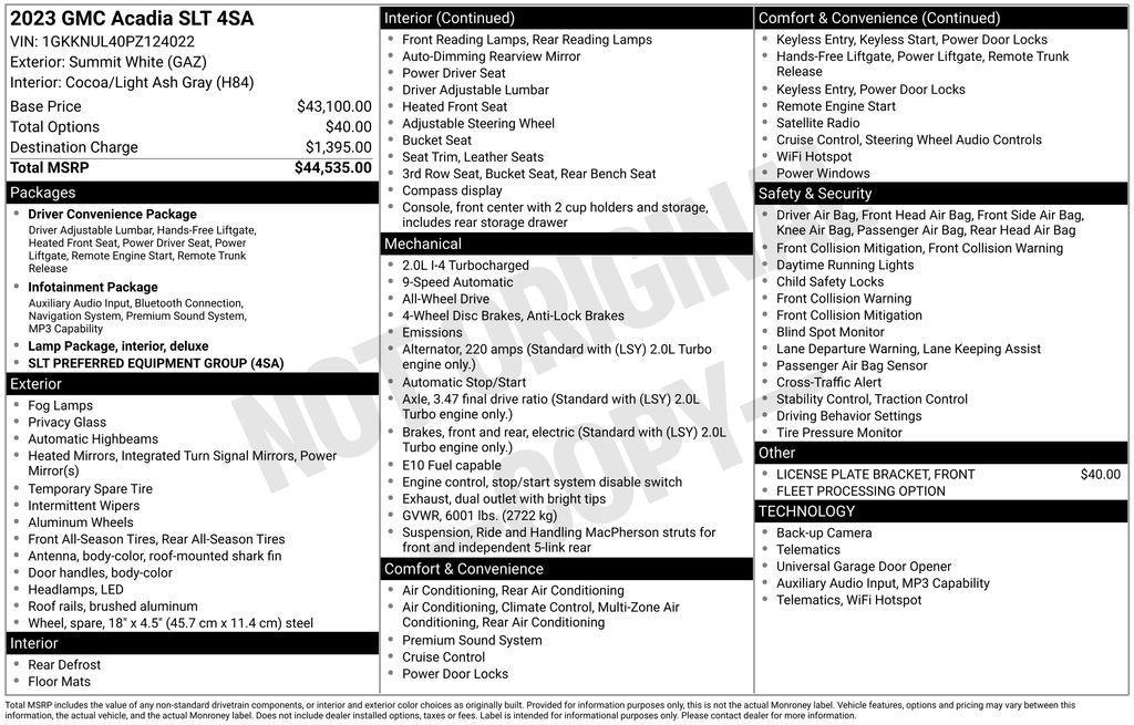 used 2023 GMC Acadia car, priced at $23,425