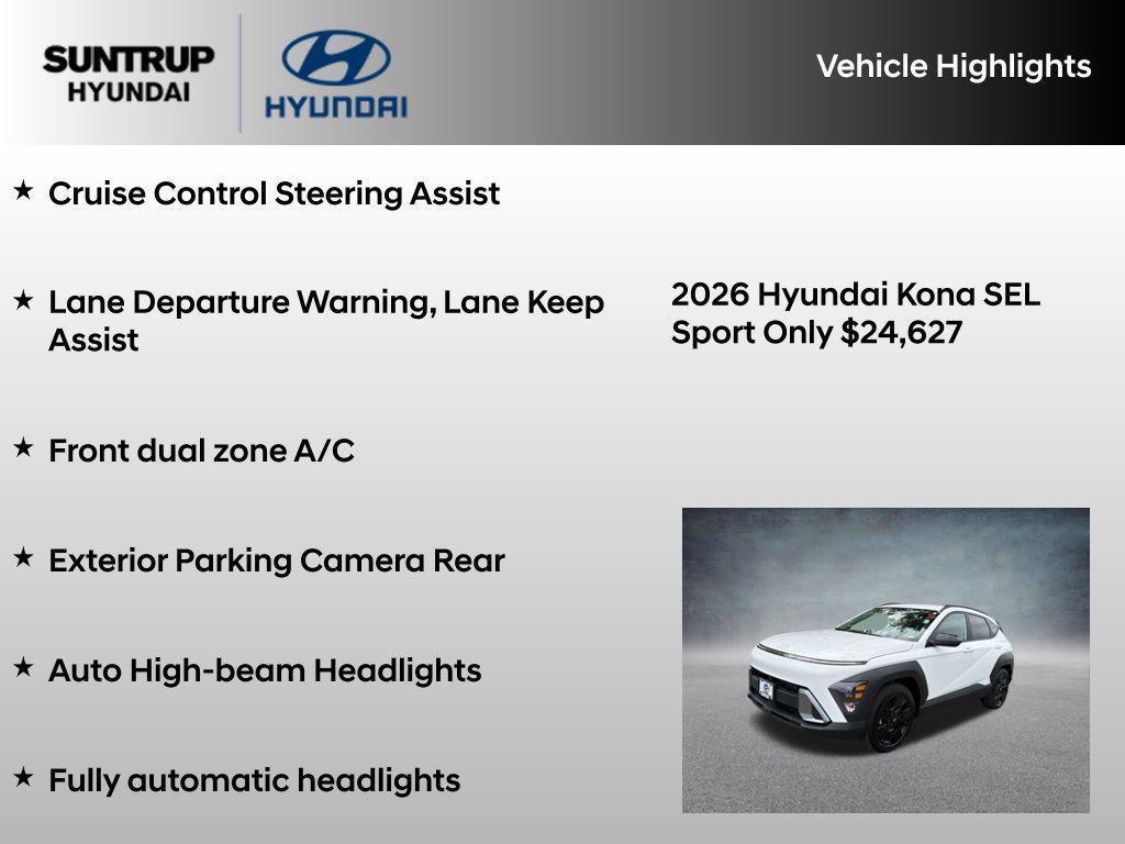 used 2026 Hyundai Kona car, priced at $24,627