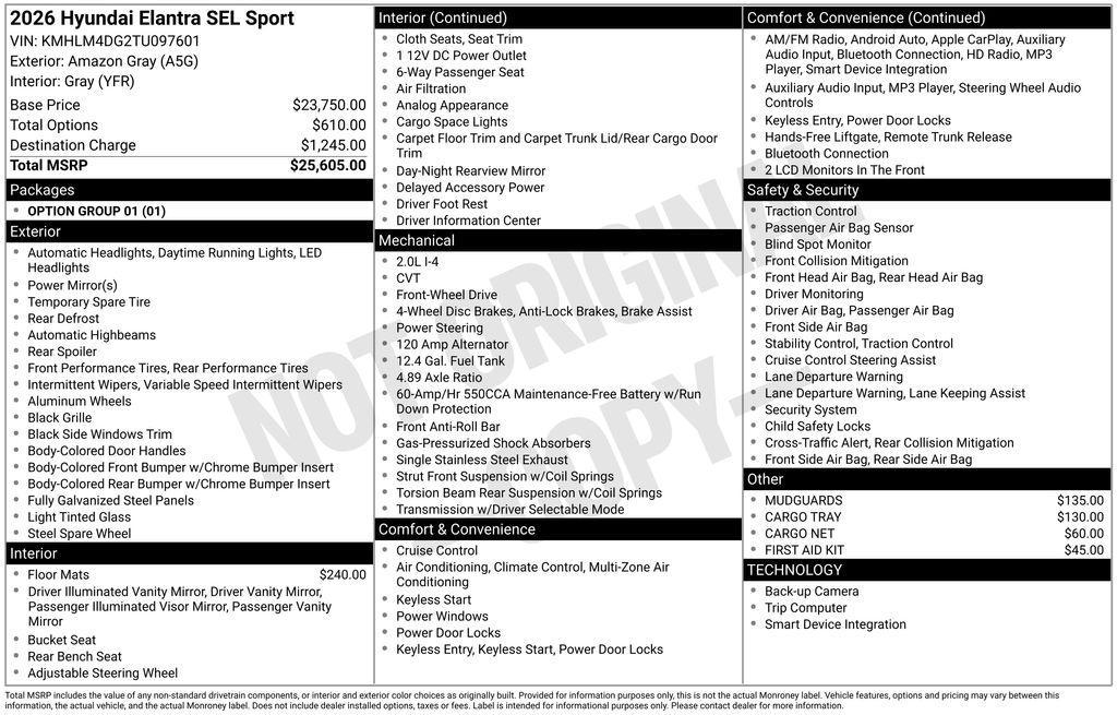used 2026 Hyundai Elantra car, priced at $23,089