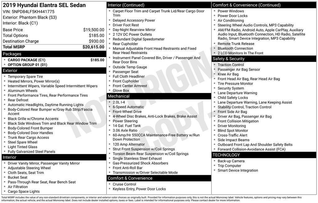used 2019 Hyundai Elantra car, priced at $10,965
