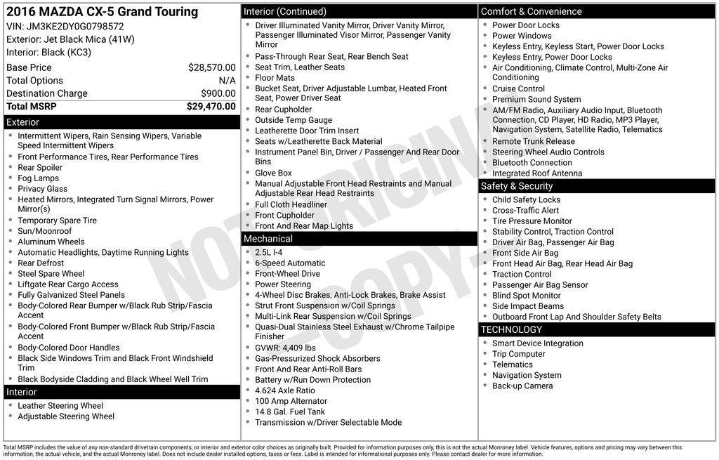 used 2016 Mazda CX-5 car, priced at $17,235