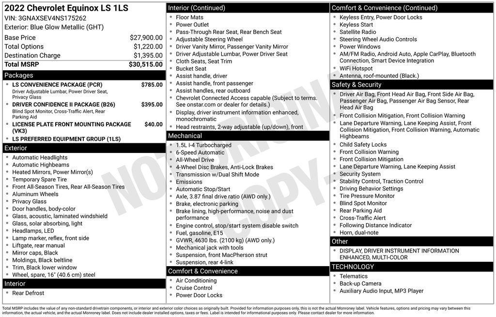 used 2022 Chevrolet Equinox car, priced at $18,525