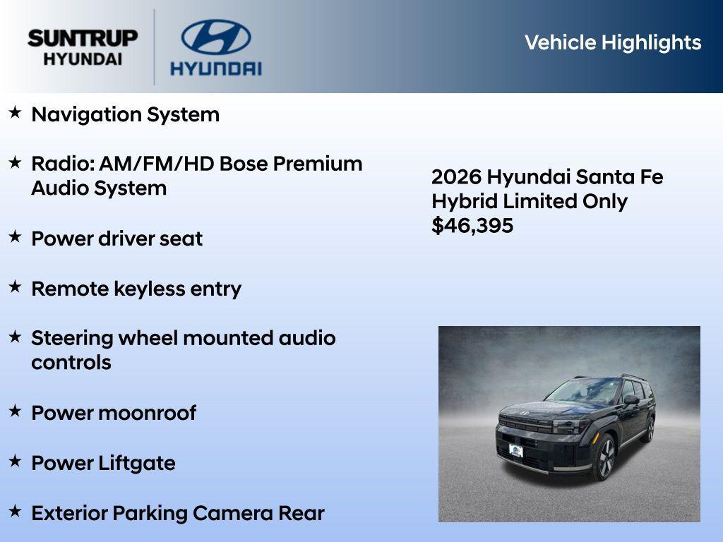 new 2026 Hyundai Santa Fe car, priced at $46,395
