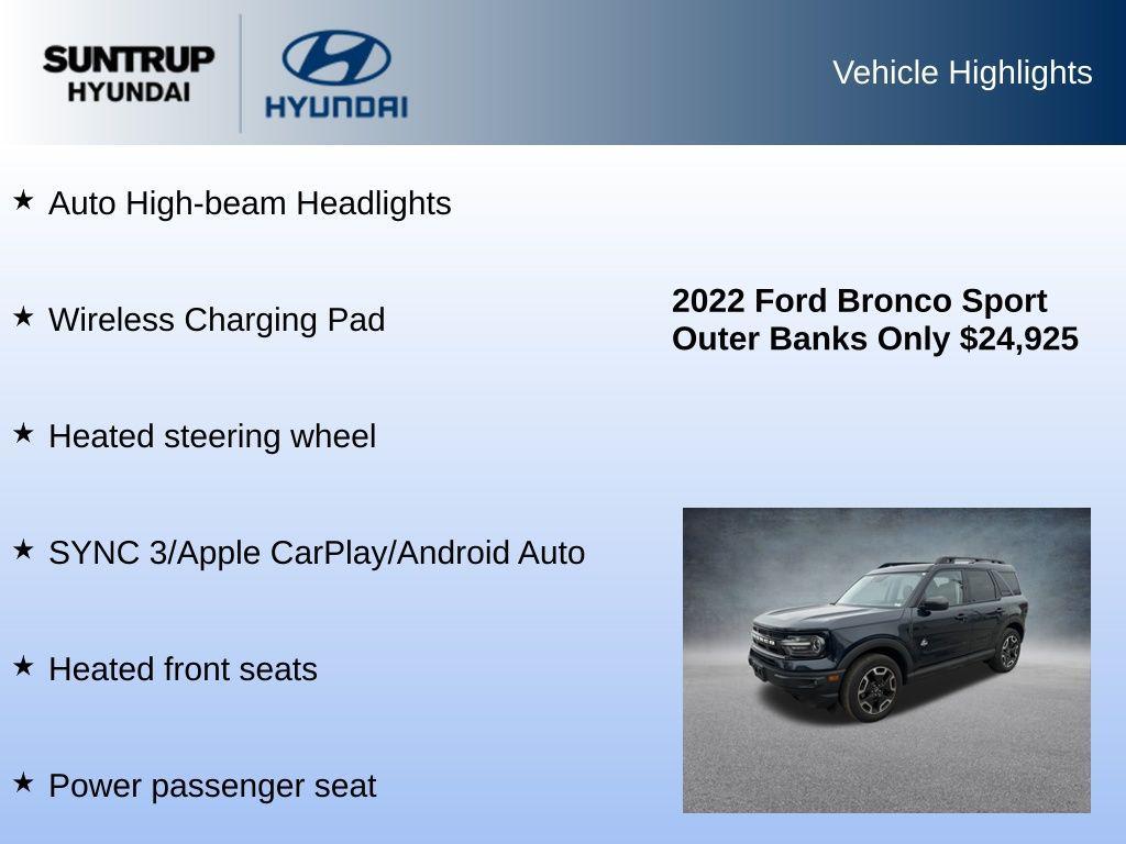 used 2022 Ford Bronco Sport car, priced at $24,475