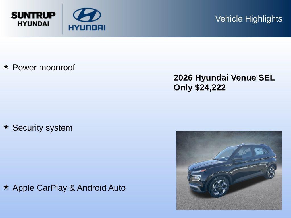 used 2026 Hyundai Venue car, priced at $24,222