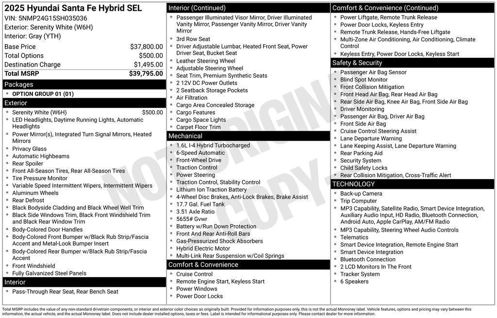 used 2025 Hyundai Santa Fe car, priced at $31,995