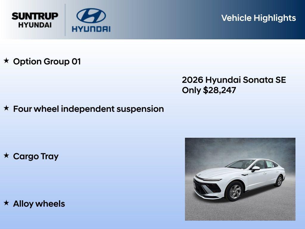 new 2026 Hyundai Sonata car, priced at $28,747