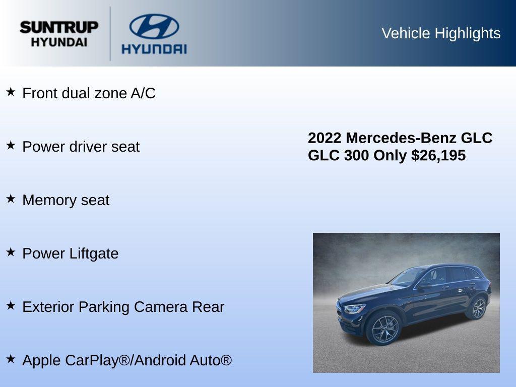 used 2022 Mercedes-Benz GLC 300 car, priced at $26,195