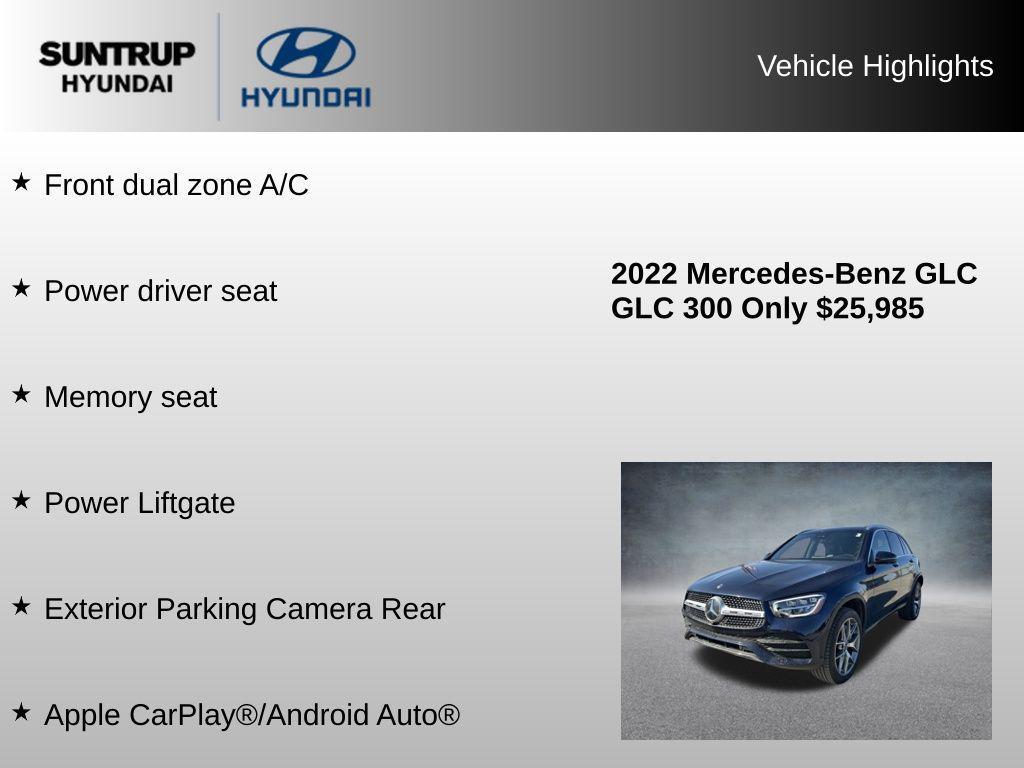 used 2022 Mercedes-Benz GLC 300 car, priced at $25,985