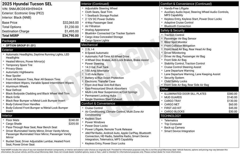used 2025 Hyundai Tucson car, priced at $26,595