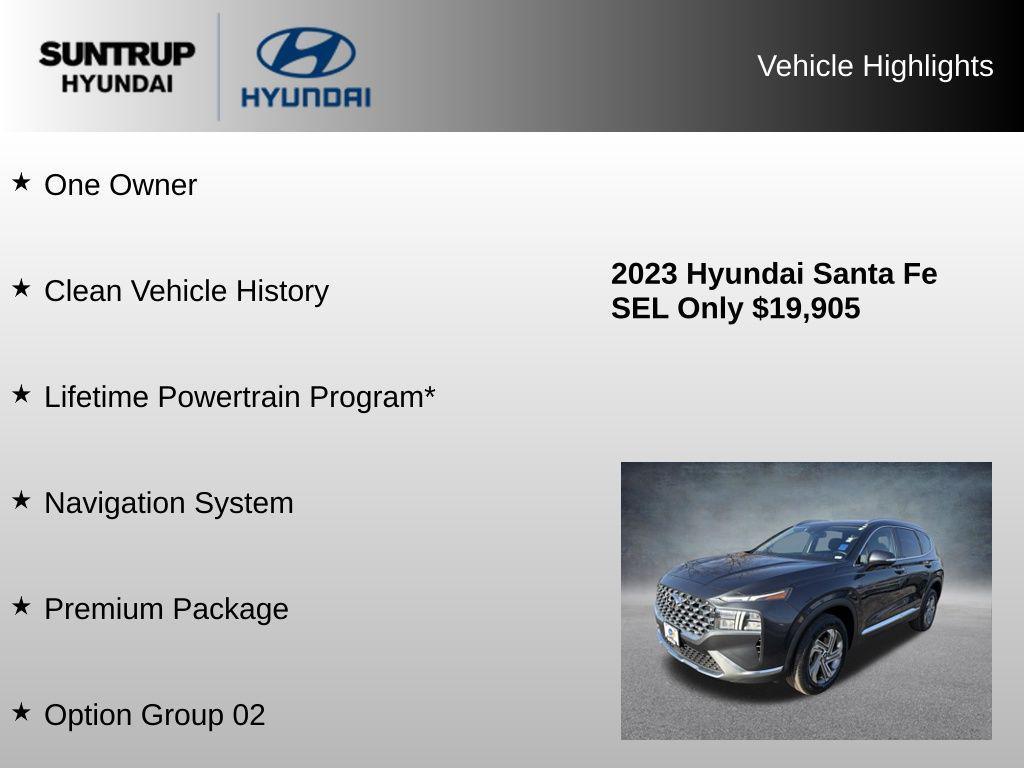 used 2023 Hyundai Santa Fe car, priced at $19,905