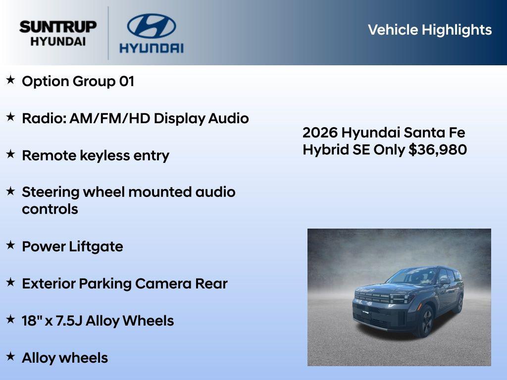 new 2026 Hyundai Santa Fe car, priced at $36,980
