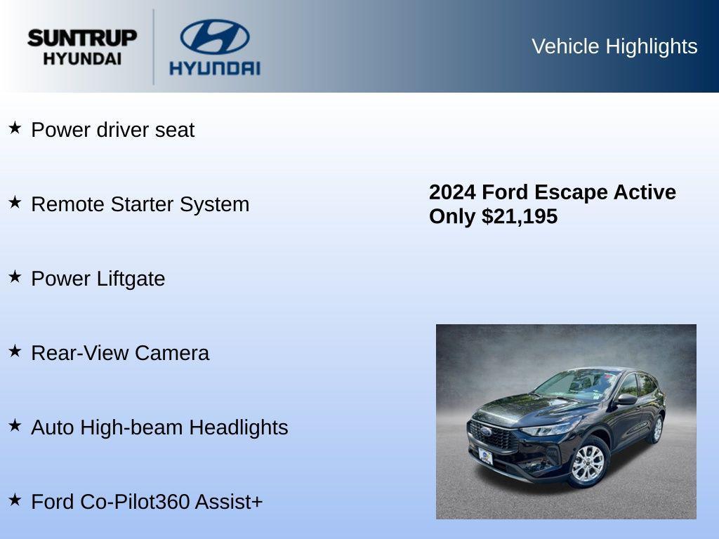 used 2024 Ford Escape car, priced at $21,195