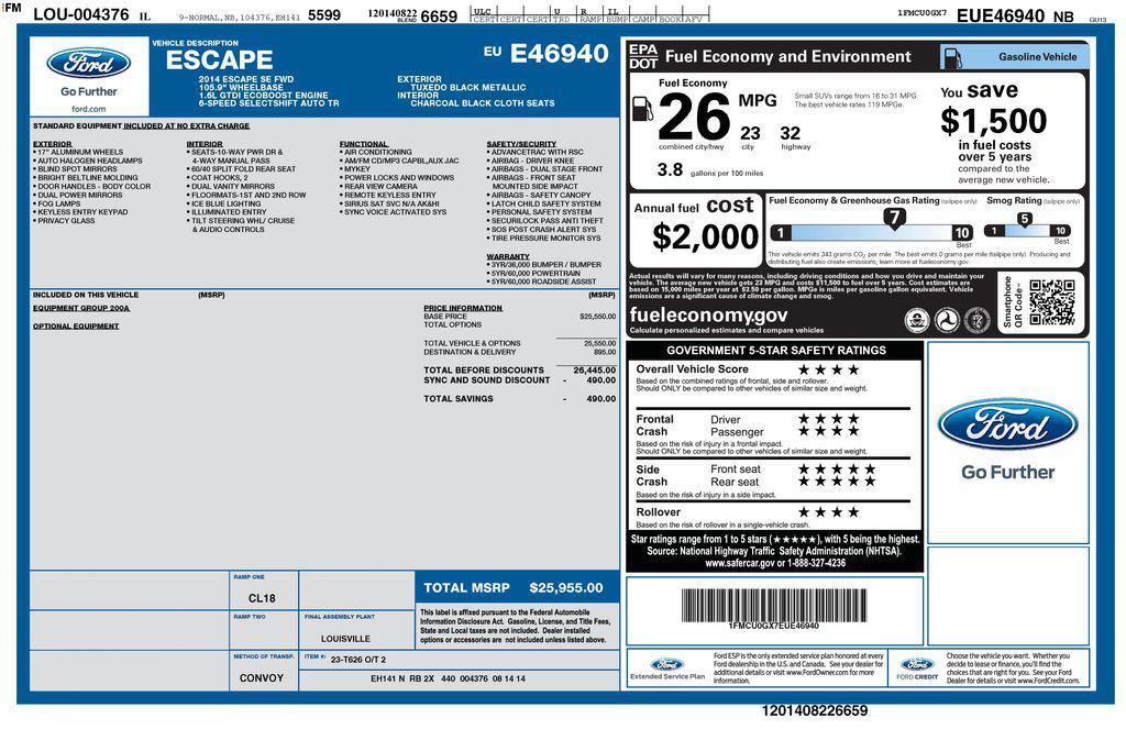 used 2014 Ford Escape car, priced at $7,650