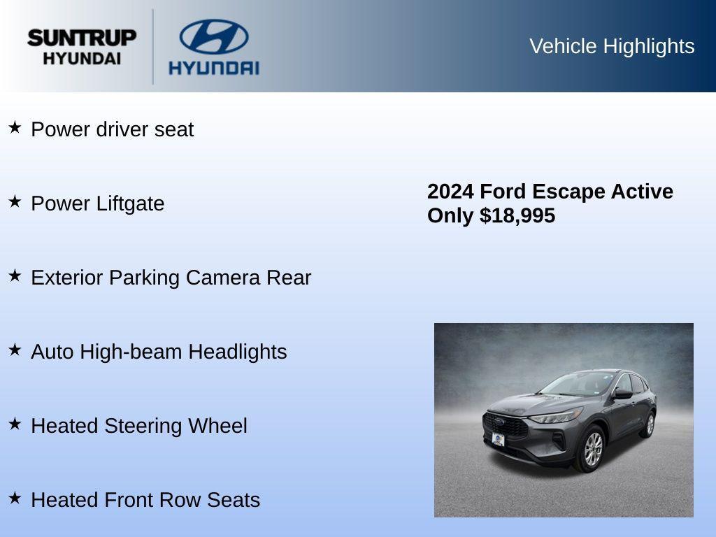 used 2024 Ford Escape car, priced at $18,995