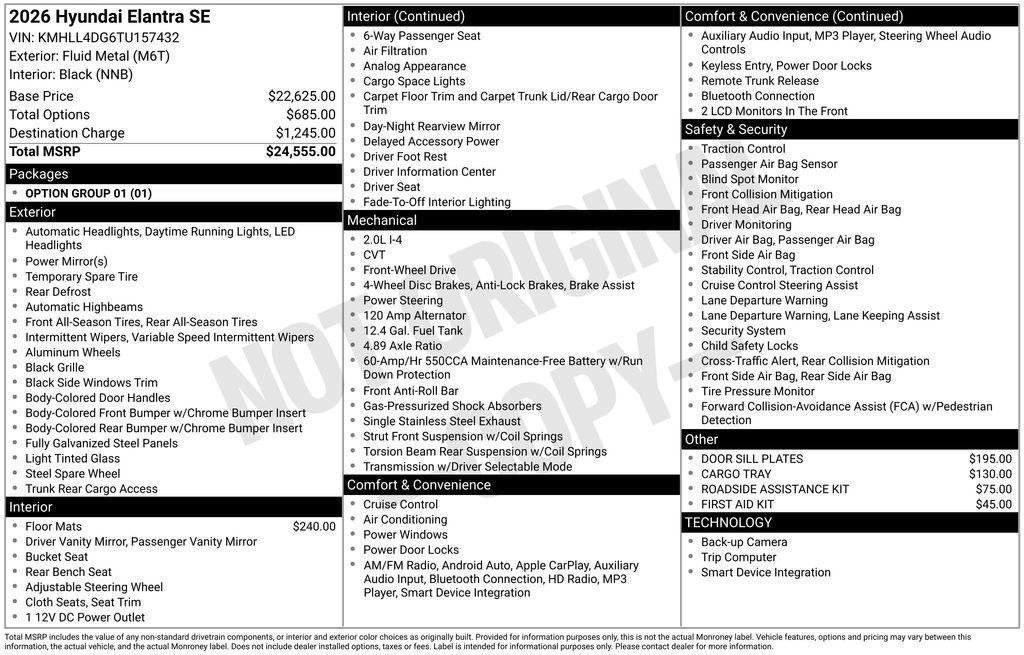 used 2026 Hyundai Elantra car, priced at $21,991