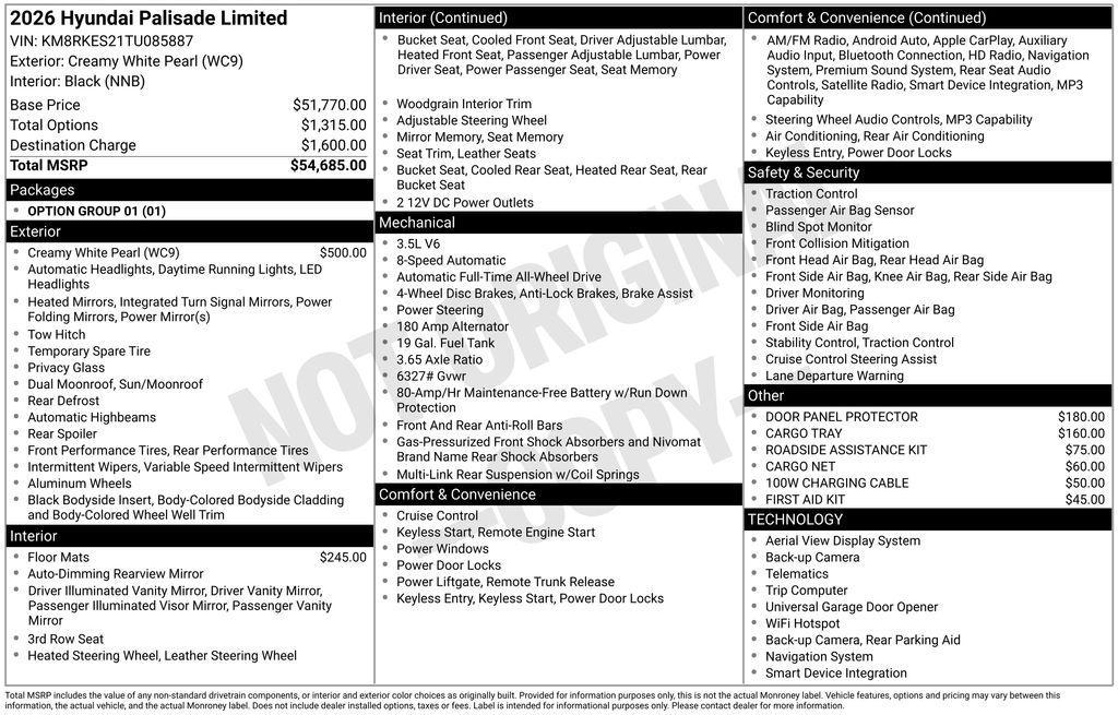 new 2026 Hyundai Palisade car, priced at $52,073