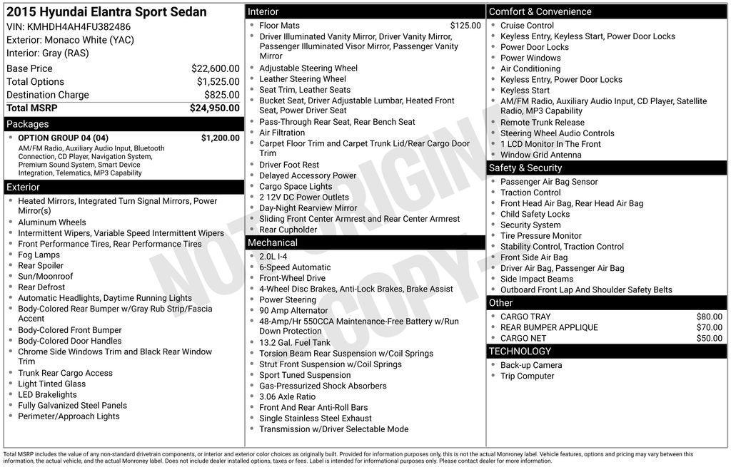 used 2015 Hyundai Elantra car, priced at $10,050