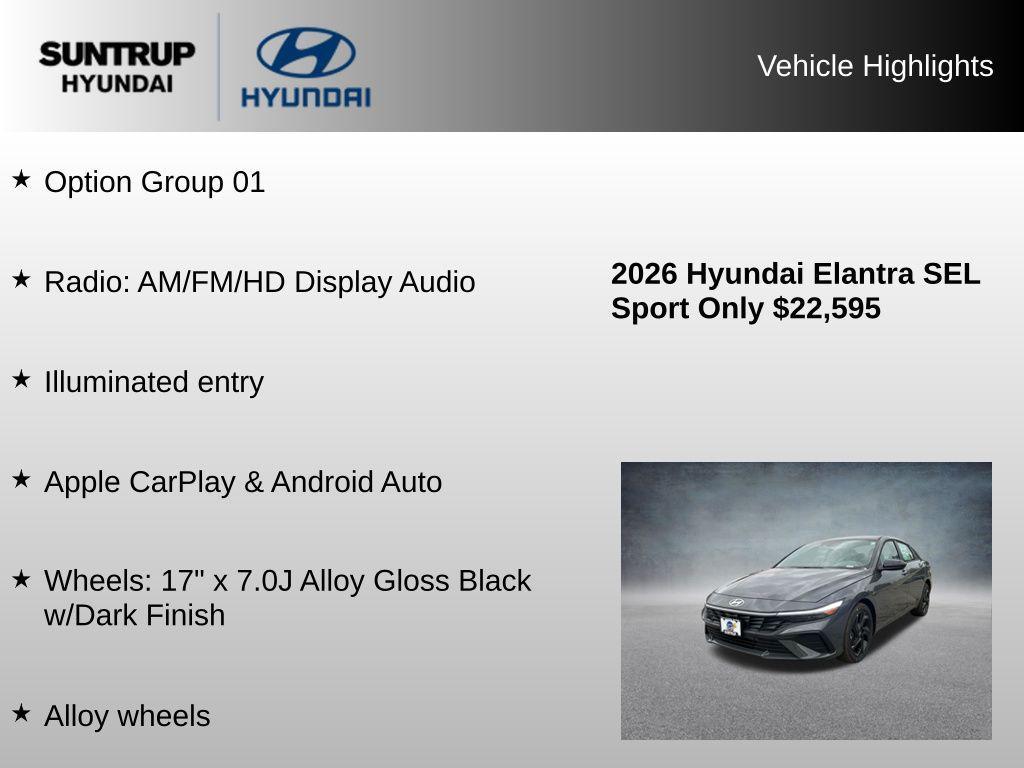 used 2026 Hyundai Elantra car, priced at $23,188