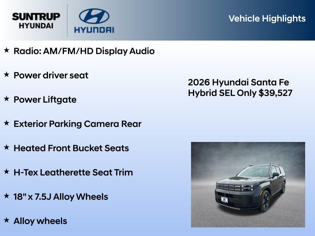 new 2026 Hyundai Santa Fe car, priced at $39,527