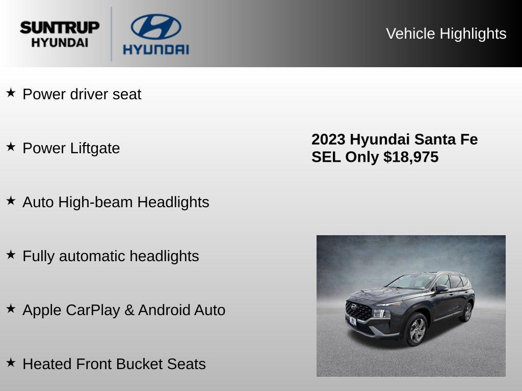 used 2023 Hyundai Santa Fe car, priced at $18,975