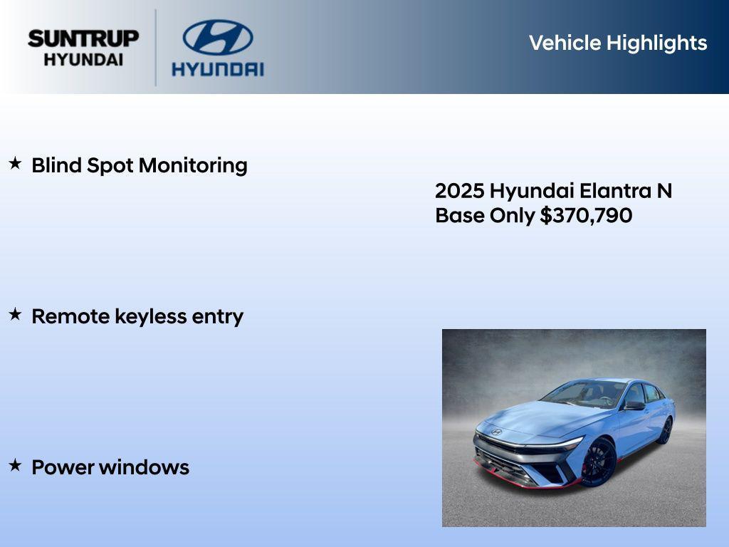new 2025 Hyundai ELANTRA N car, priced at $36,000