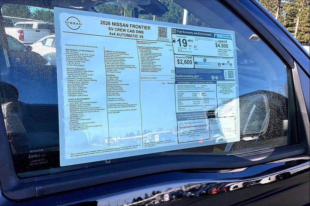 new 2026 Nissan Frontier car, priced at $39,318